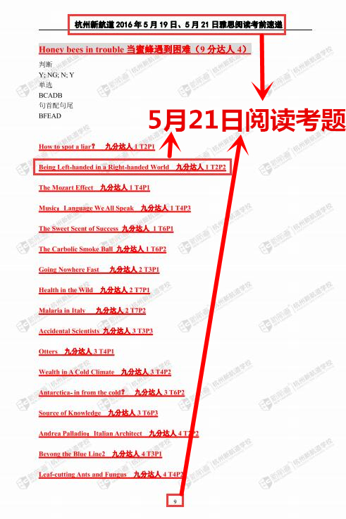 【雅思速递喜讯】5月21日雅思听力、阅读、写作、口语原题目再现！！