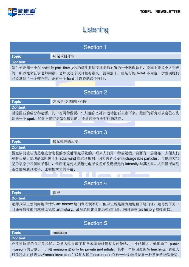 2014年8月30日托福考试回忆 宁波新航道 宁波托福培训 宁波新航道托福