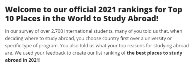 2021全球十大留学国家排名！有你想去的国家吗？