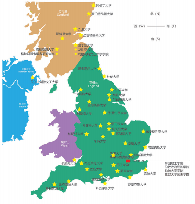英国大学位置地图图片