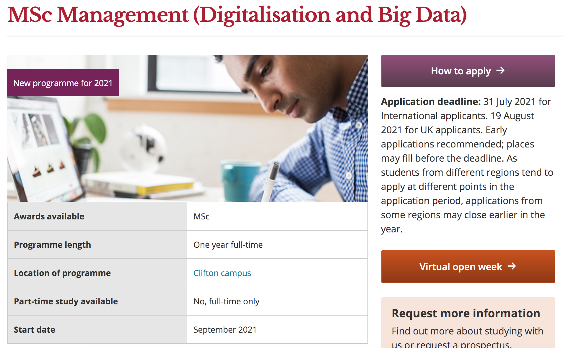 MSc Management (Digitalisation and Big Data)