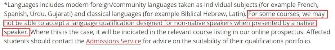 也有些大学的部分热门课程是无法接受A-Level中文的。    谢菲尔德大学（部分课程无法接受）
